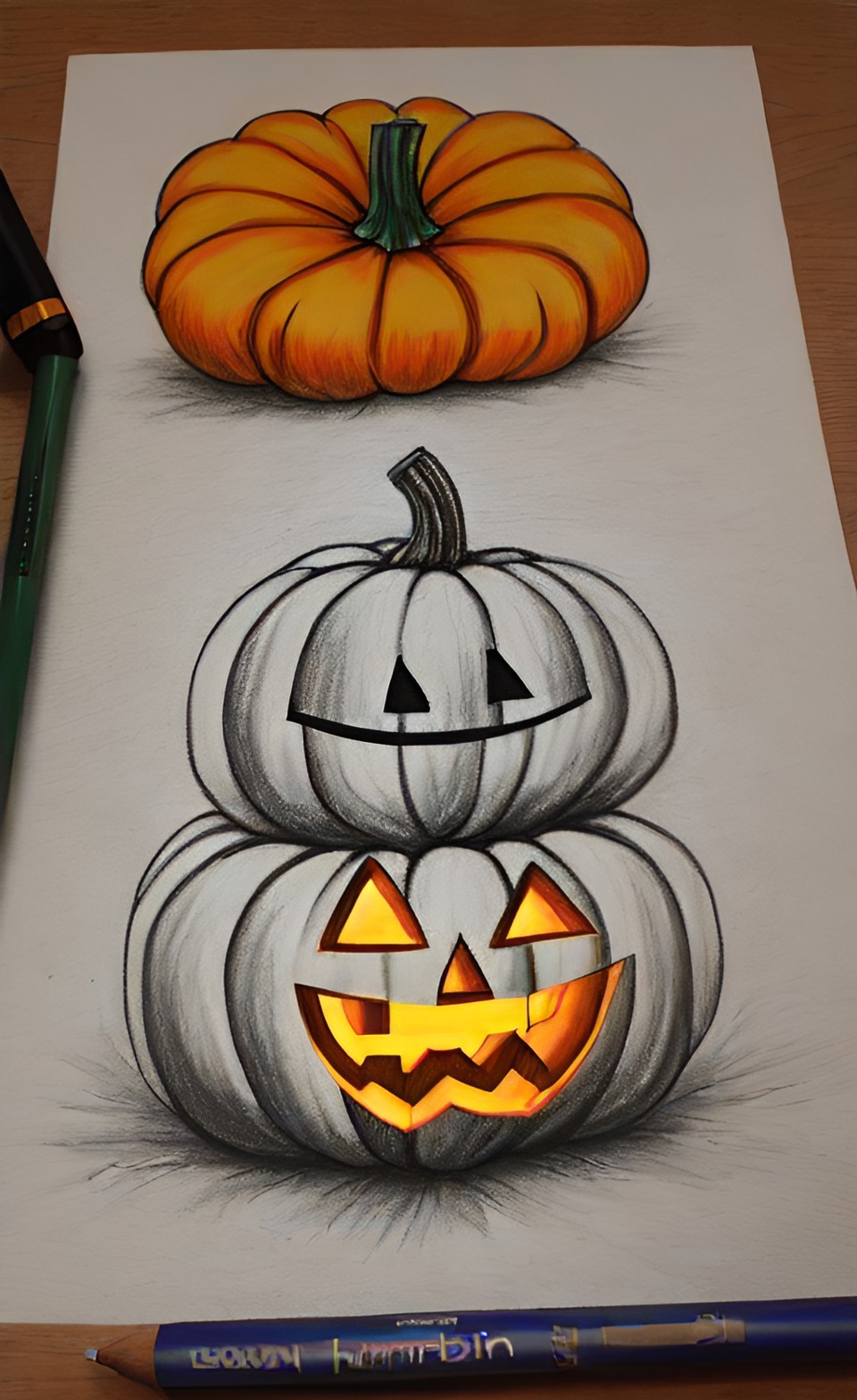 Kabak Çizimi Örnekleri | Pumpkin Drawing