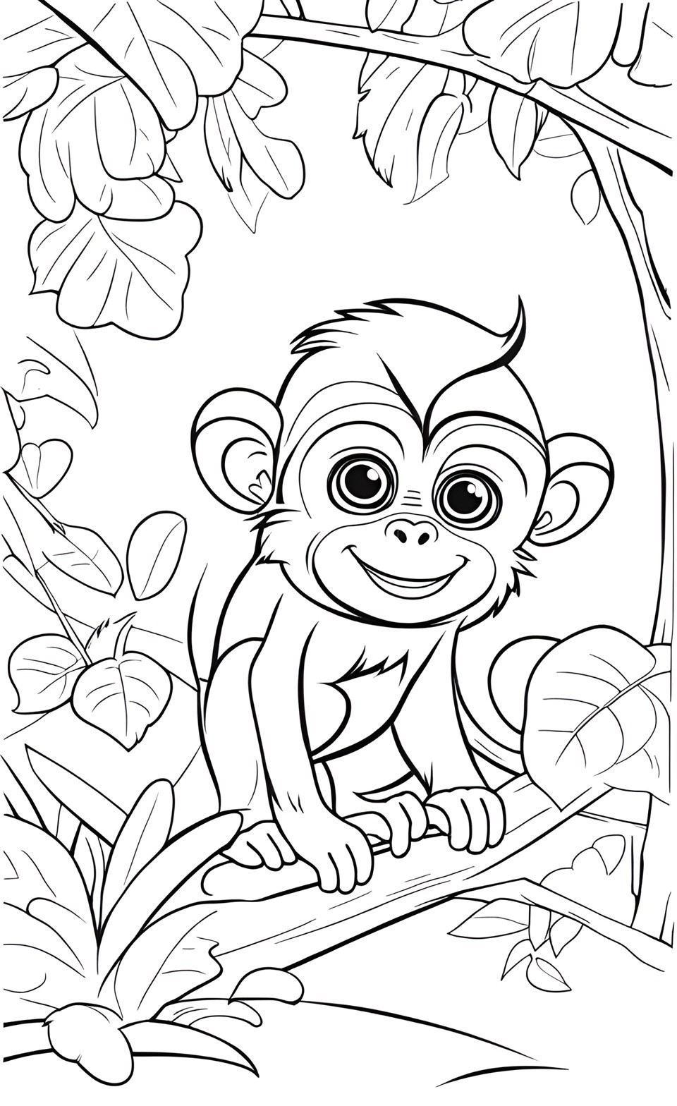 Çocuğunuzun Bayılacağı 15 Sevimli Maymun Boyama Sayfası