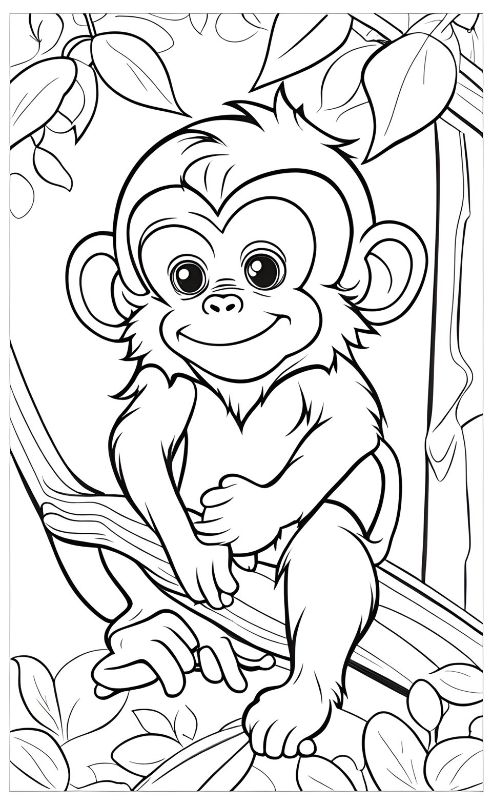Çocuğunuzun Bayılacağı 15 Sevimli Maymun Boyama Sayfası