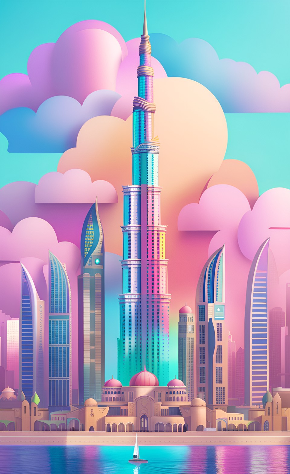 Dubai Burj Khalifa Tower iPhone Wallpaper 4K