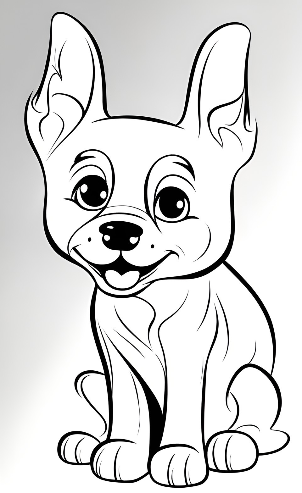 simple dog coloring pages for kids #1