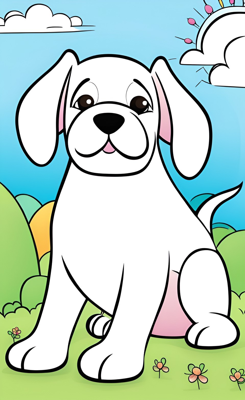 simple dog coloring pages for kids #2