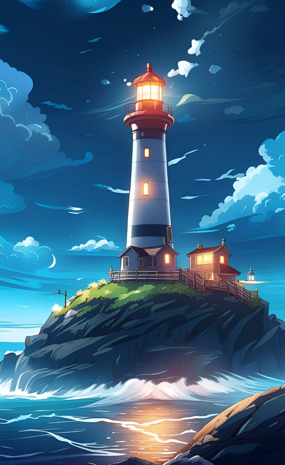 Anime Lighthouse iPhone Wallpaper 4K