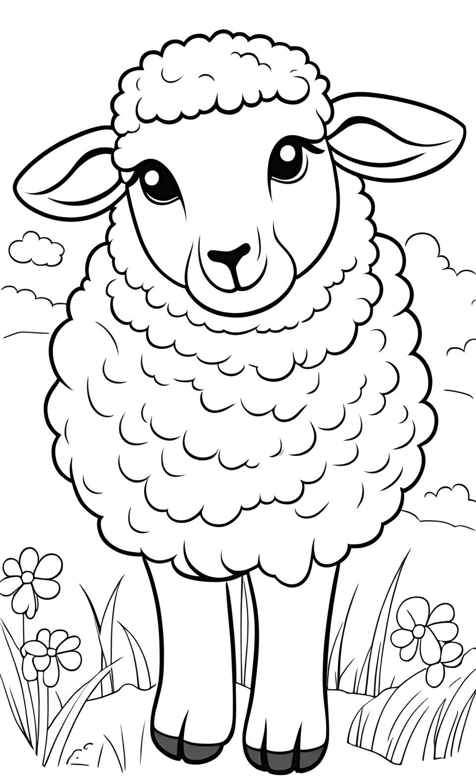 Çocuklar İçin Koyun Boyama Sayfaları – Sheep Coloring Pages for kids #2