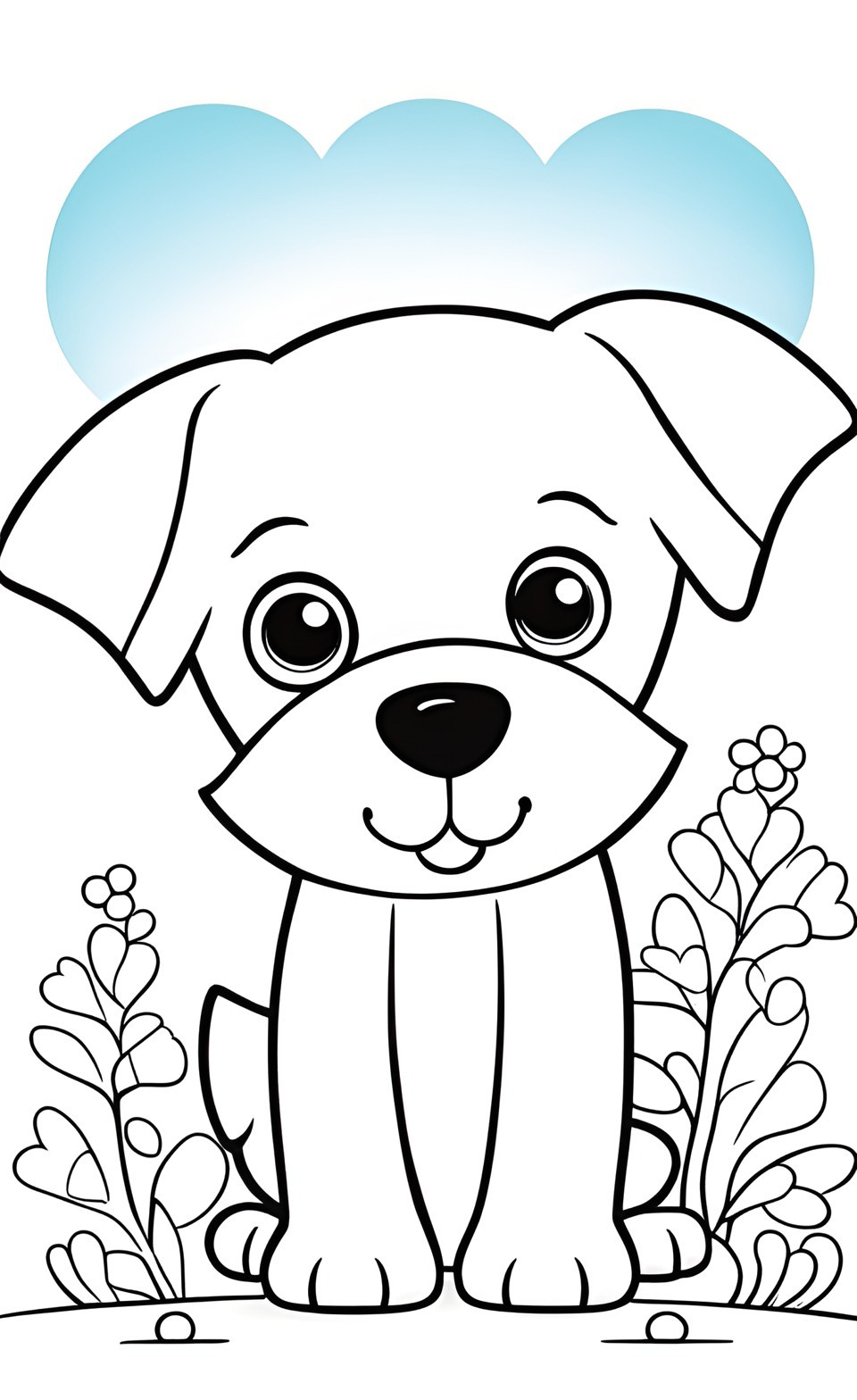 simple dog coloring pages for kids #4