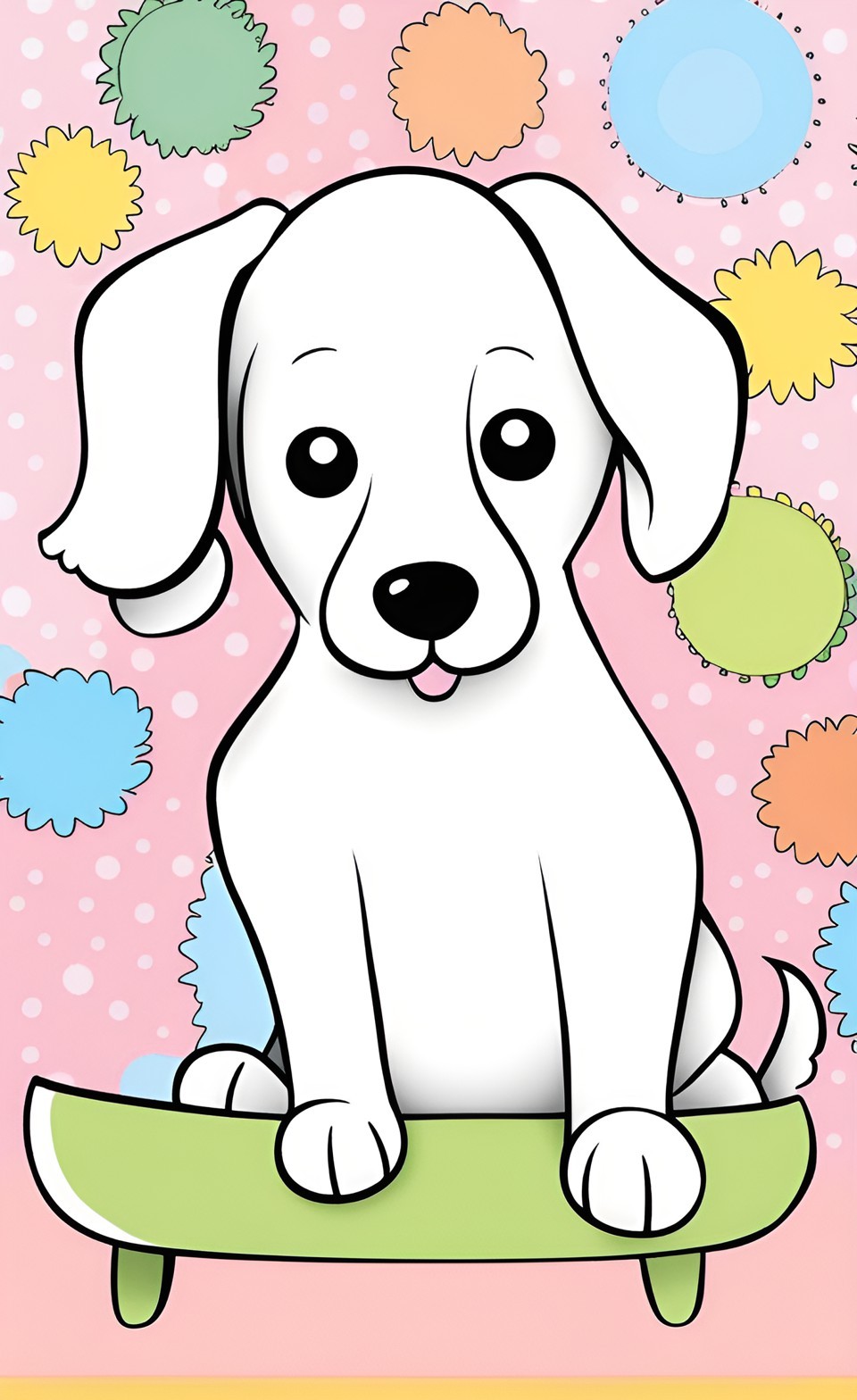 simple dog coloring pages for kids #4