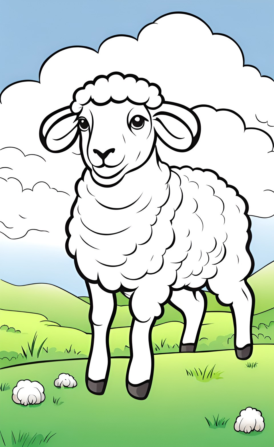 Çocuklar İçin Koyun Boyama Sayfaları  - Sheep Coloring Pages for kids