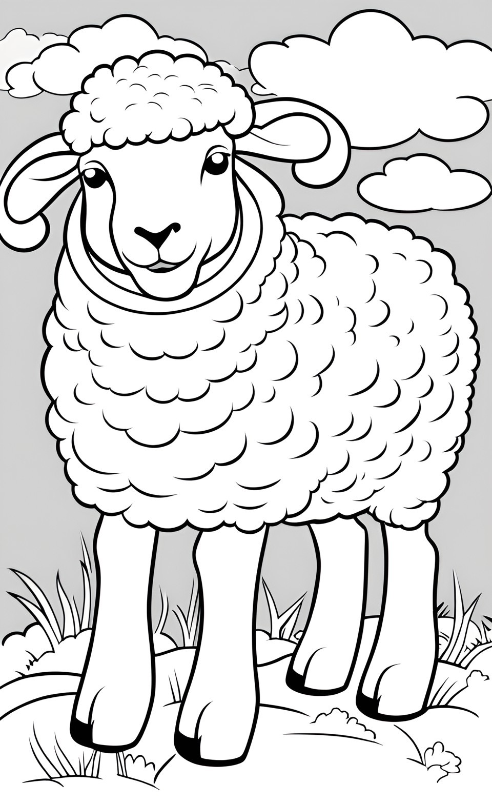 Çocuklar İçin Koyun Boyama Sayfaları  - Sheep Coloring Pages for kids