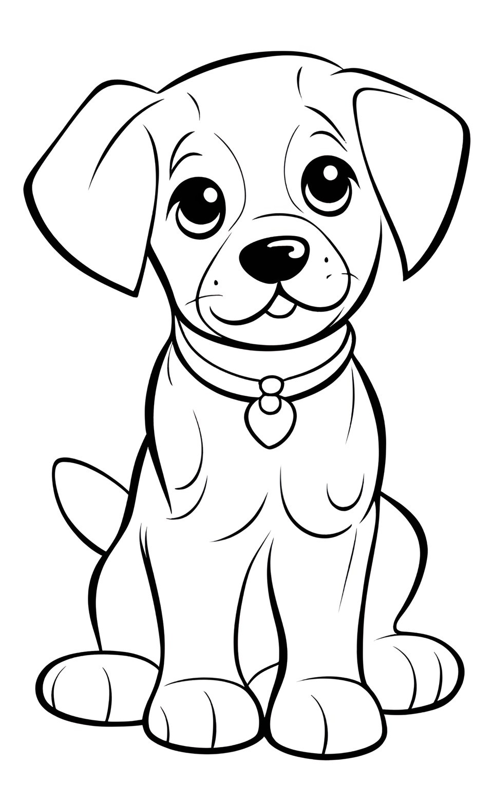 simple dog coloring pages for kids