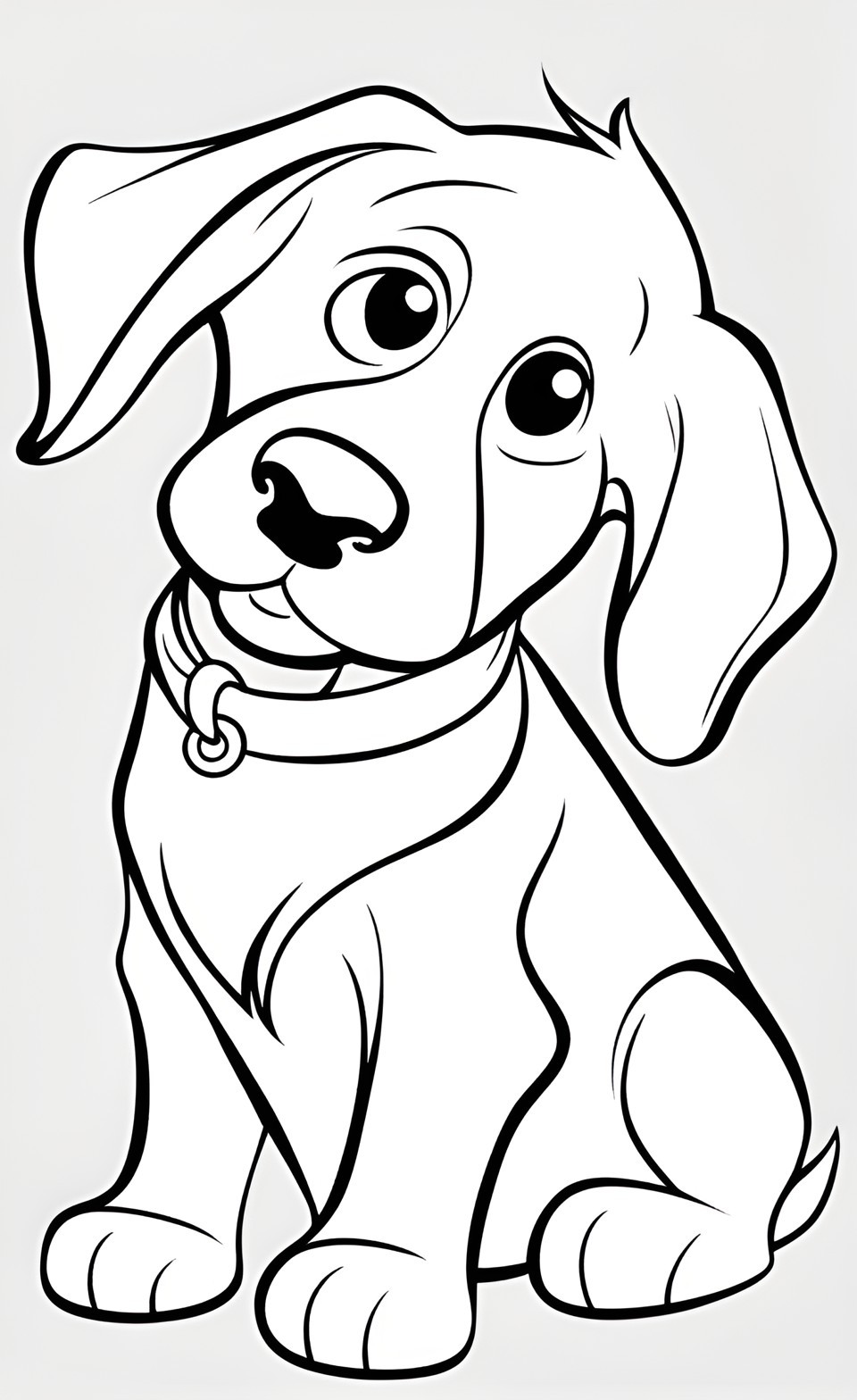 simple dog coloring pages for kids #1