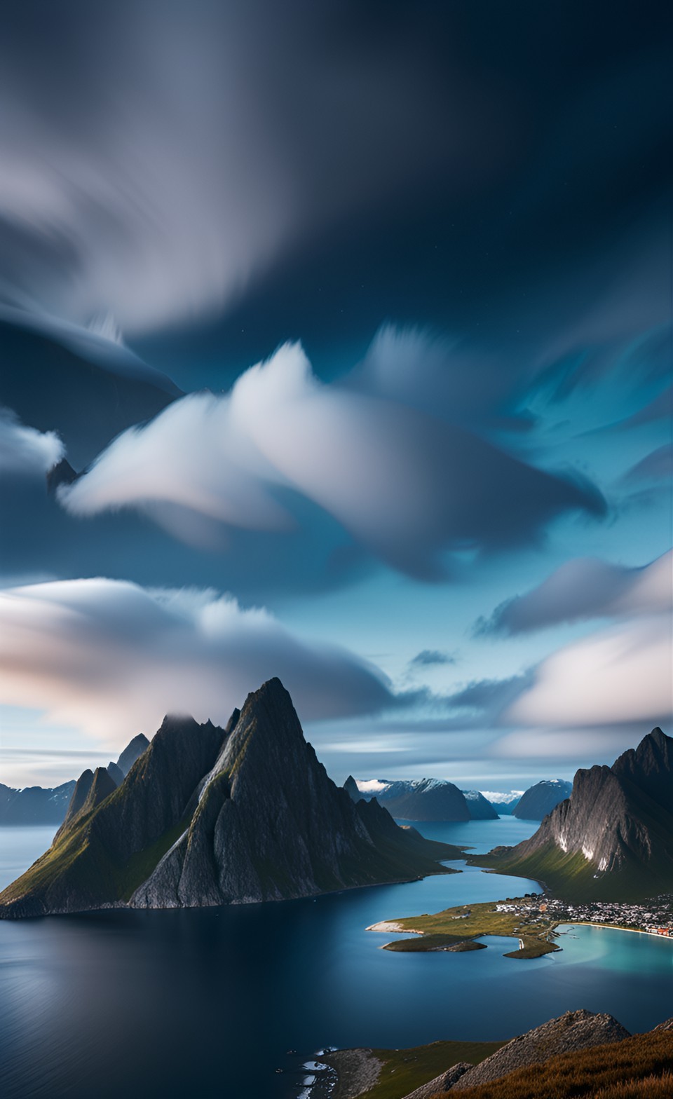 mountain Lofoten Norway sky iPhone Wallpaper 4K