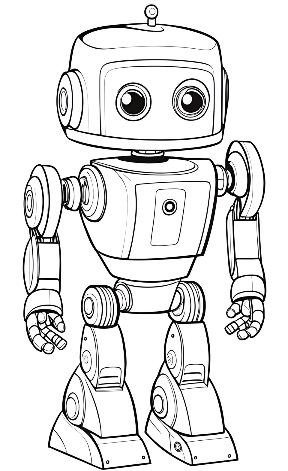 Simple Robot coloring pages for kids