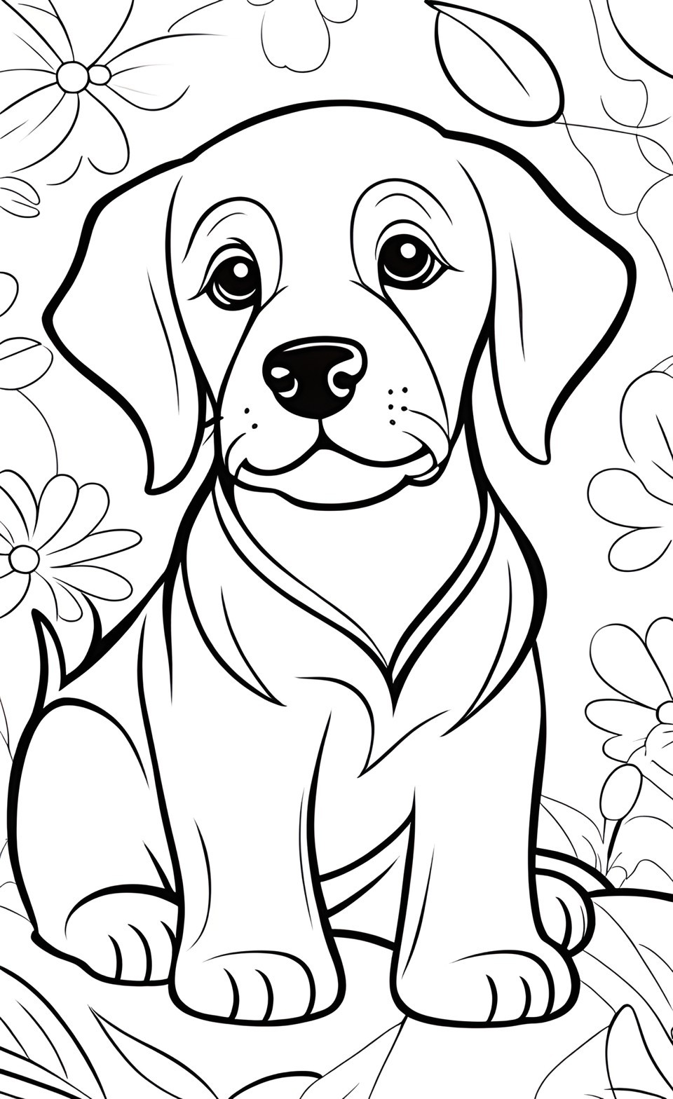 simple dog coloring pages for kids #7