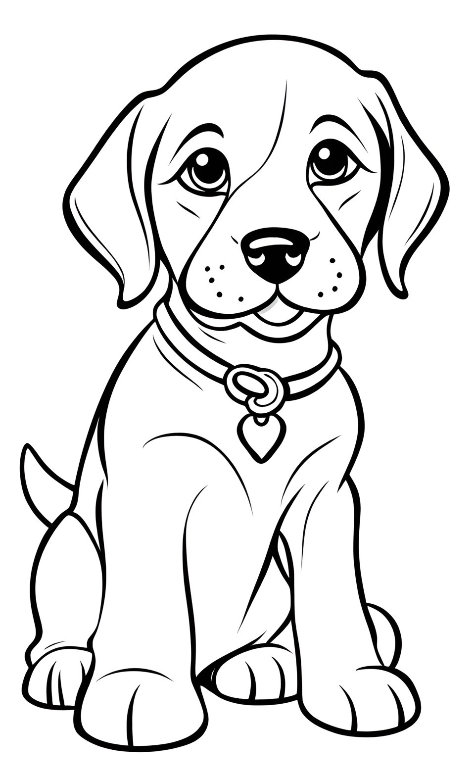 simple dog coloring pages for kids #7