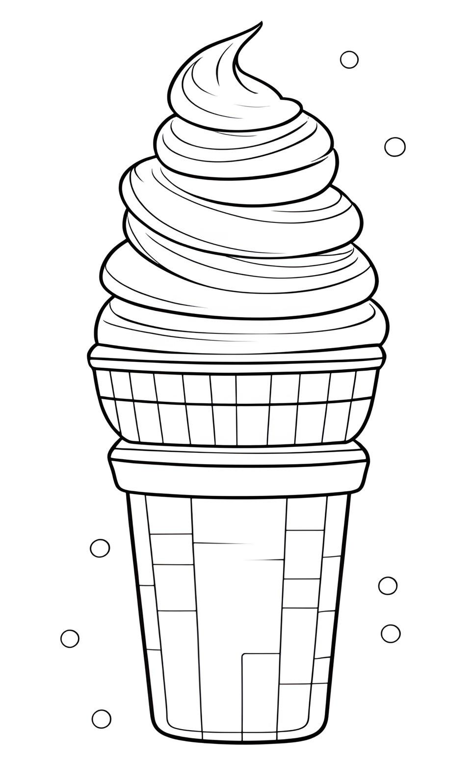 Simple Summer Ice Cream coloring pages for kids