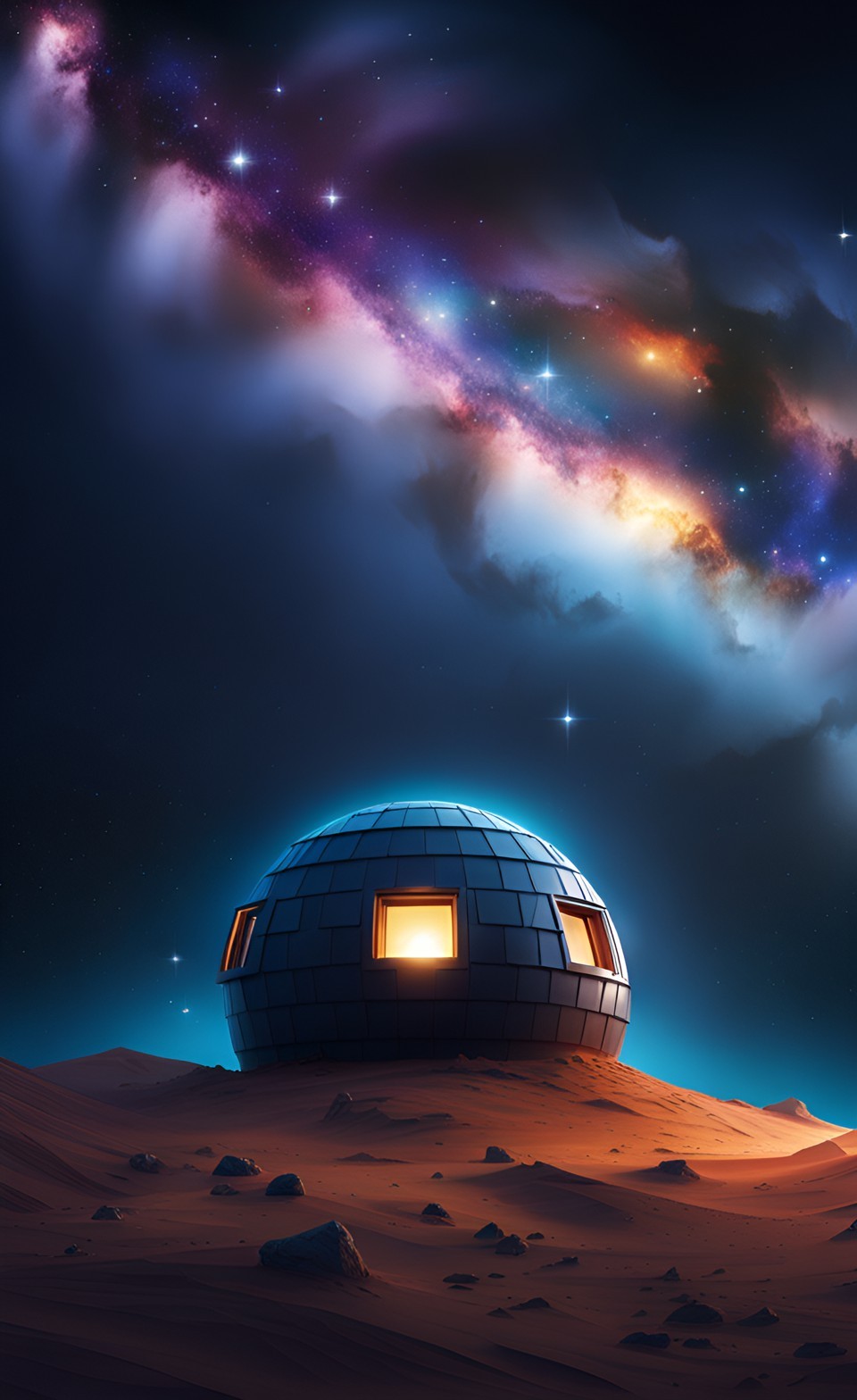 Space Stars from Earth House iPhone Wallpaper 4K
