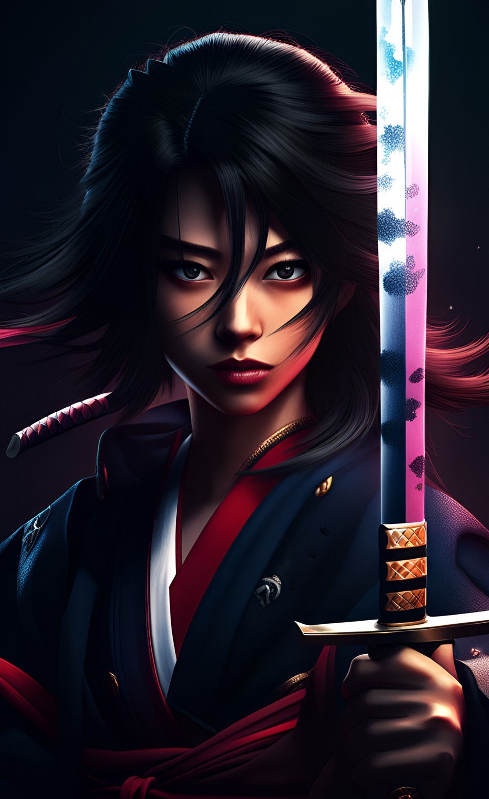 Katana Sword Girl iPhone Wallpaper 4K