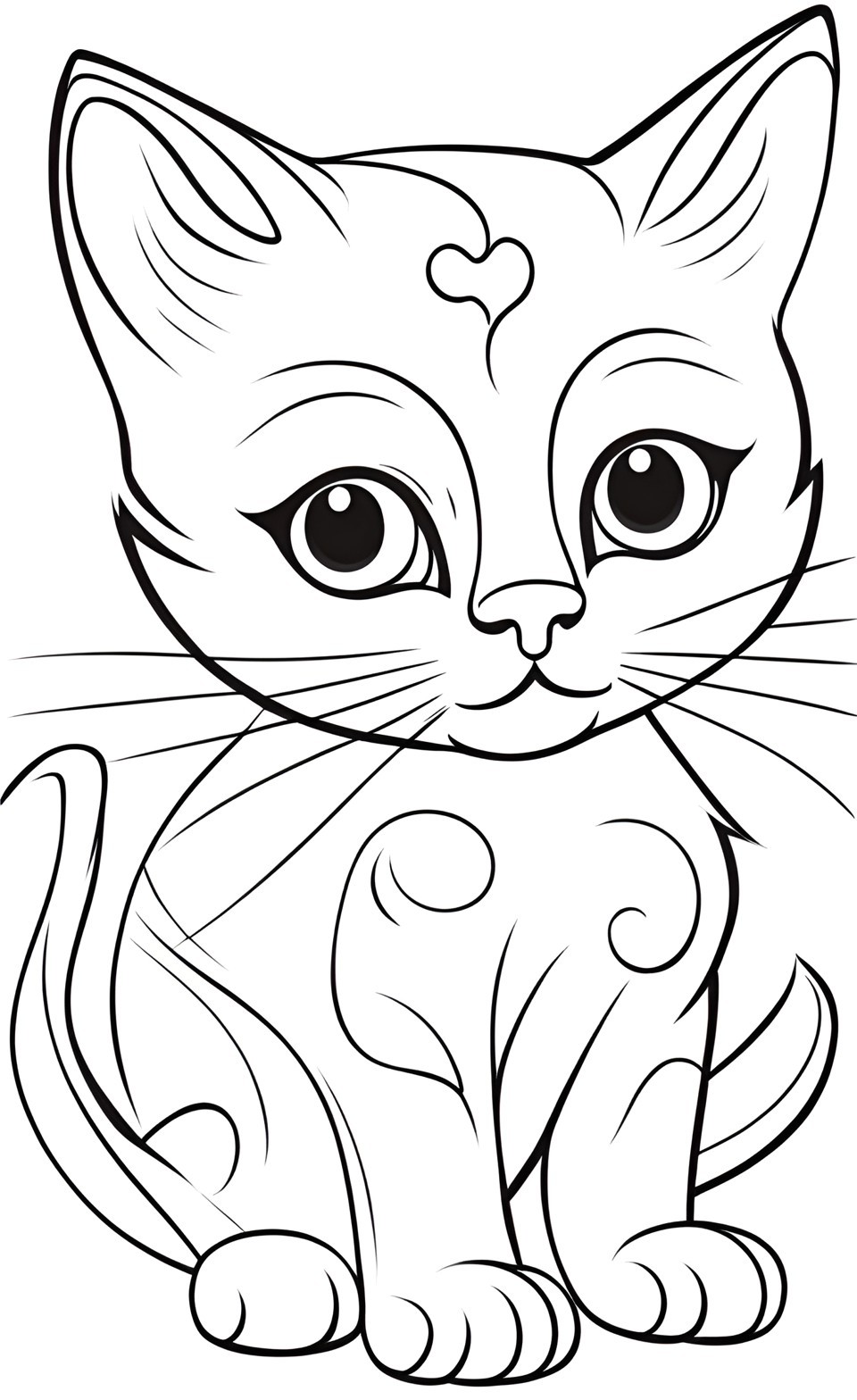 simple cat coloring pages for kids #2 – EĞİTİM KÜLTÜR