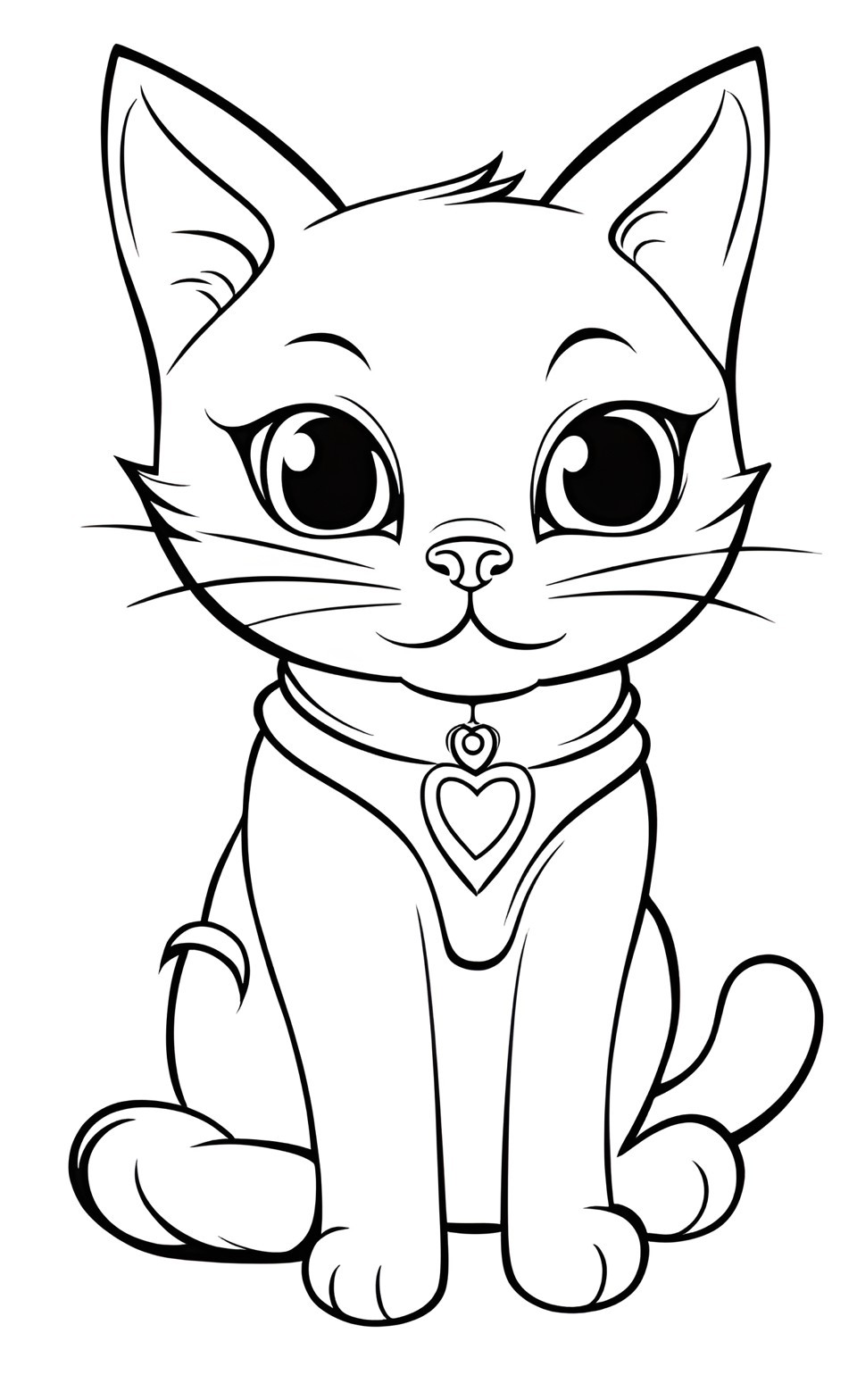 simple cat coloring pages for kids #4 – EĞİTİM KÜLTÜR