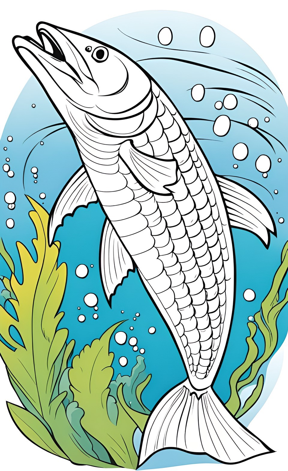 Simple Tarpon coloring pages for kids