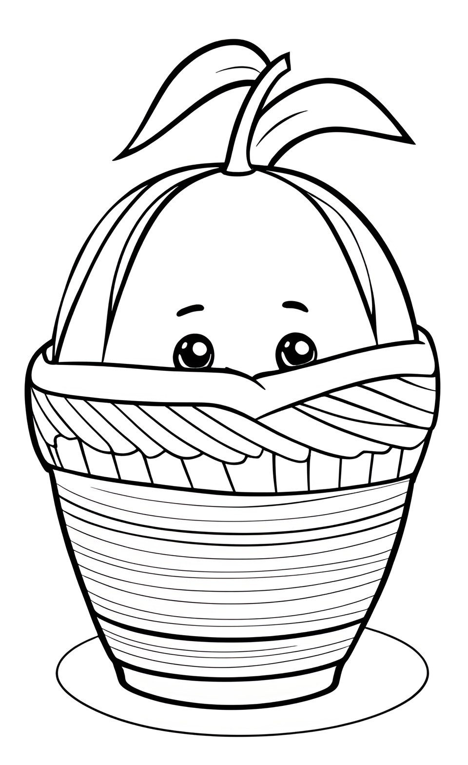 Simple Mango Basket coloring pages for kids
