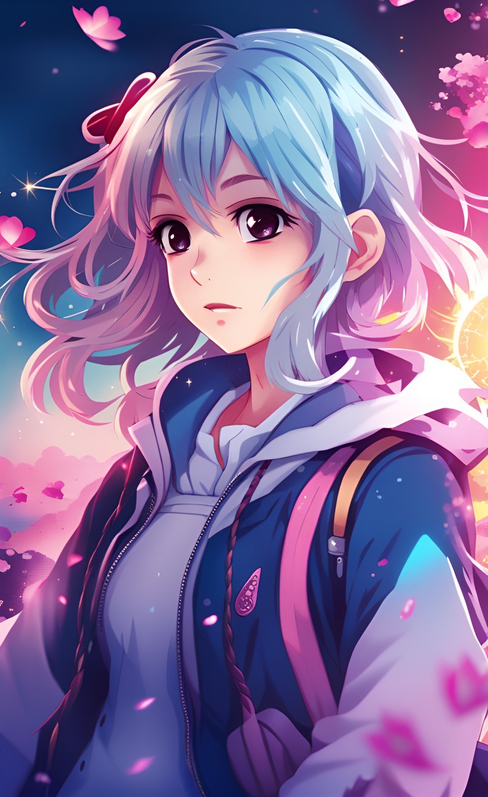 Anime teen girl iPhone Wallpaper 4K