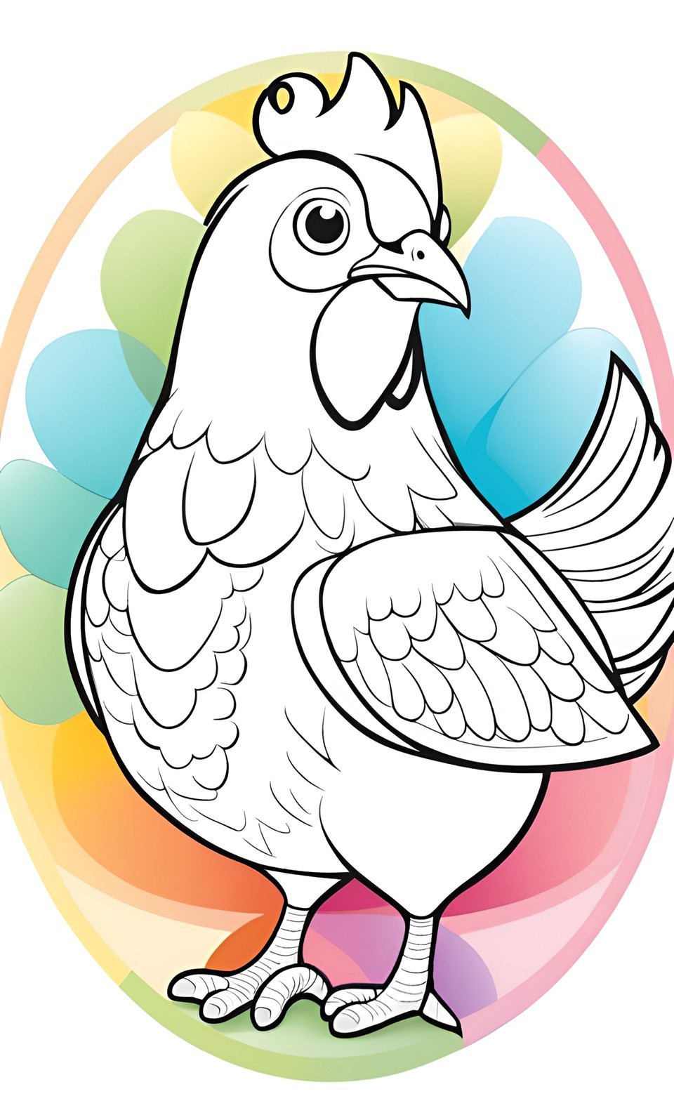 simple Chicken coloring pages for kids #1