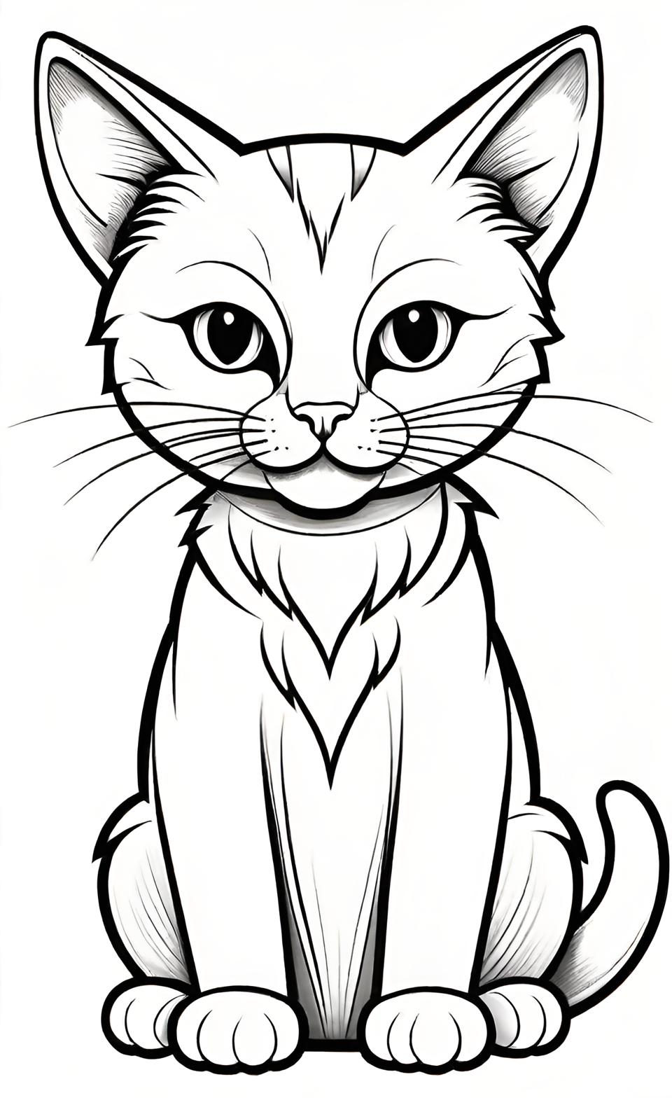 simple cat coloring pages for kids (1) – EĞİTİM KÜLTÜR