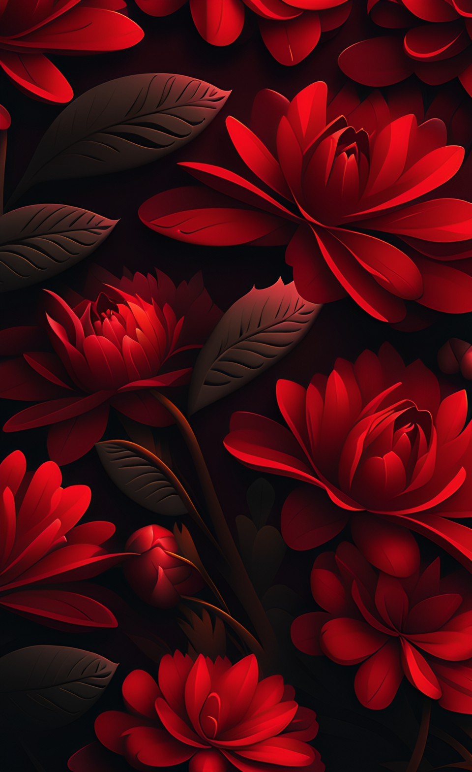 Red Flowers iPhone Wallpaper 4K