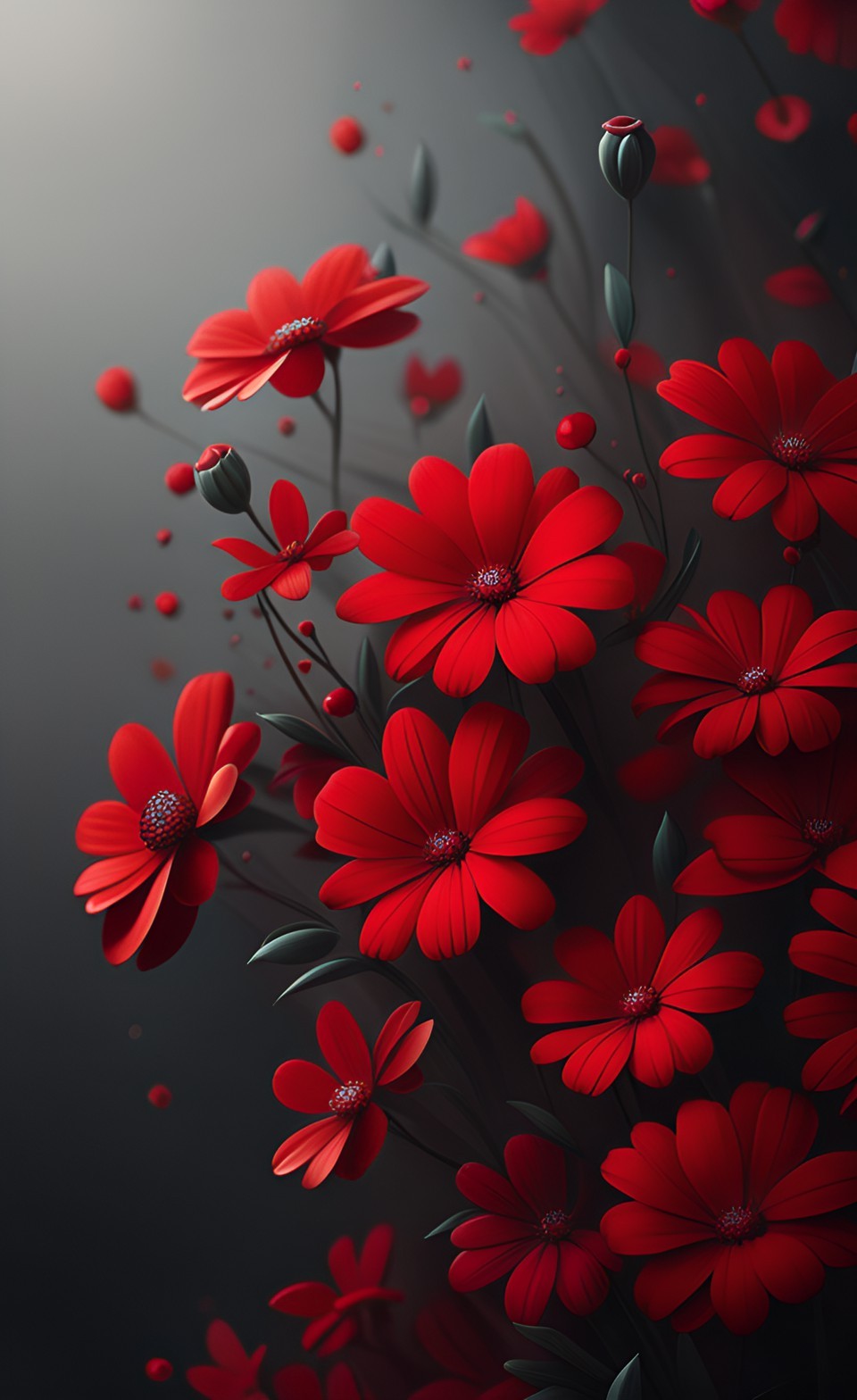 Red Flowers iPhone Wallpaper 4K