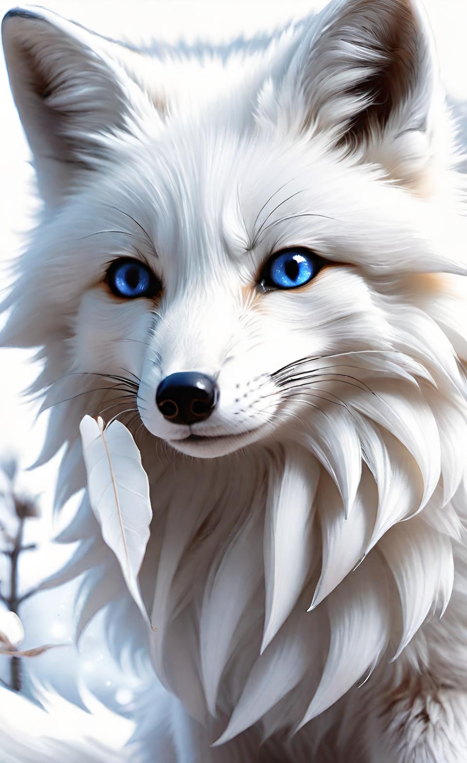 Cute White Fox Wallpaper - Sevimli Beyaz Tilki Duvar Kağıdı