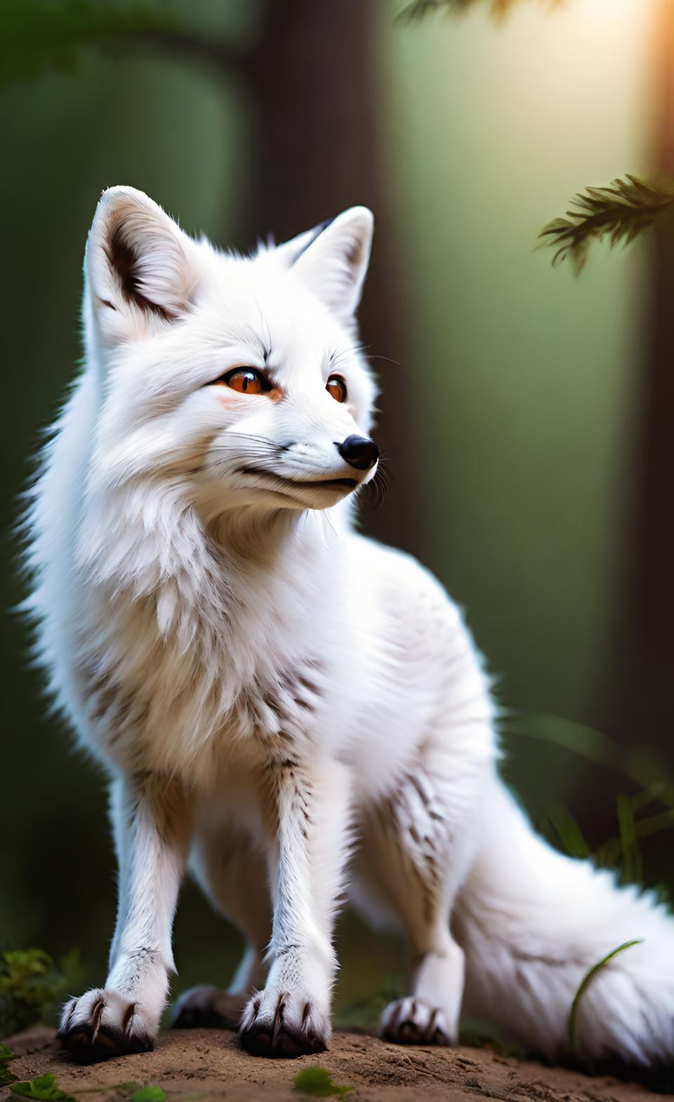 Cute White Fox Wallpaper - Sevimli Beyaz Tilki Duvar Kağıdı