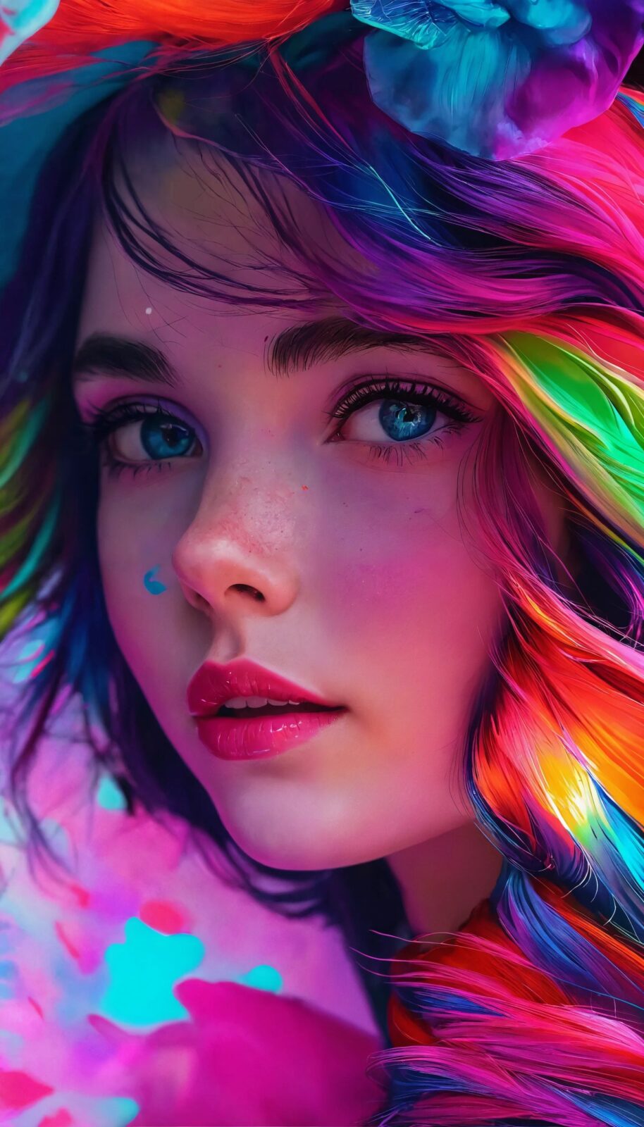 Colorful Girl iPhone Wallpaper 4K | Free Download