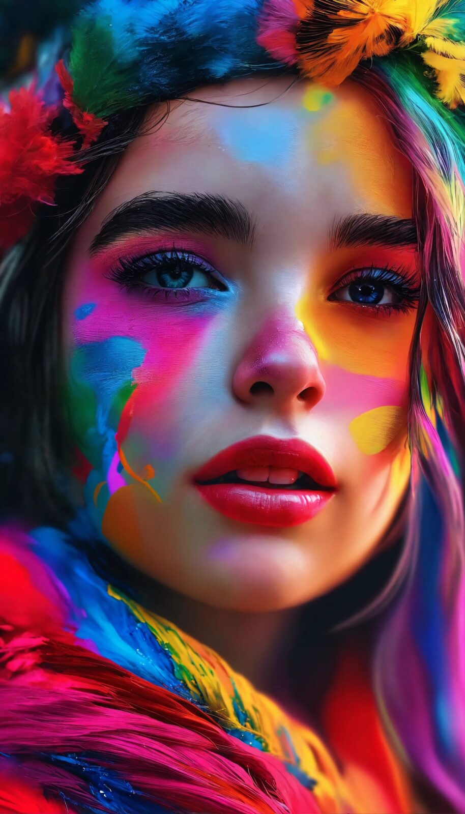 Colorful Girl iPhone Wallpaper 4K | Free Download