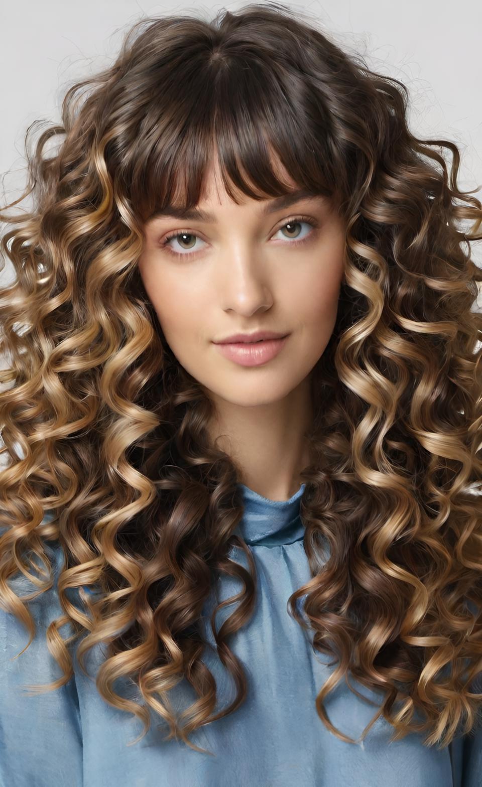 Curtain Bangs Curly Hair Styling  Ideas 23