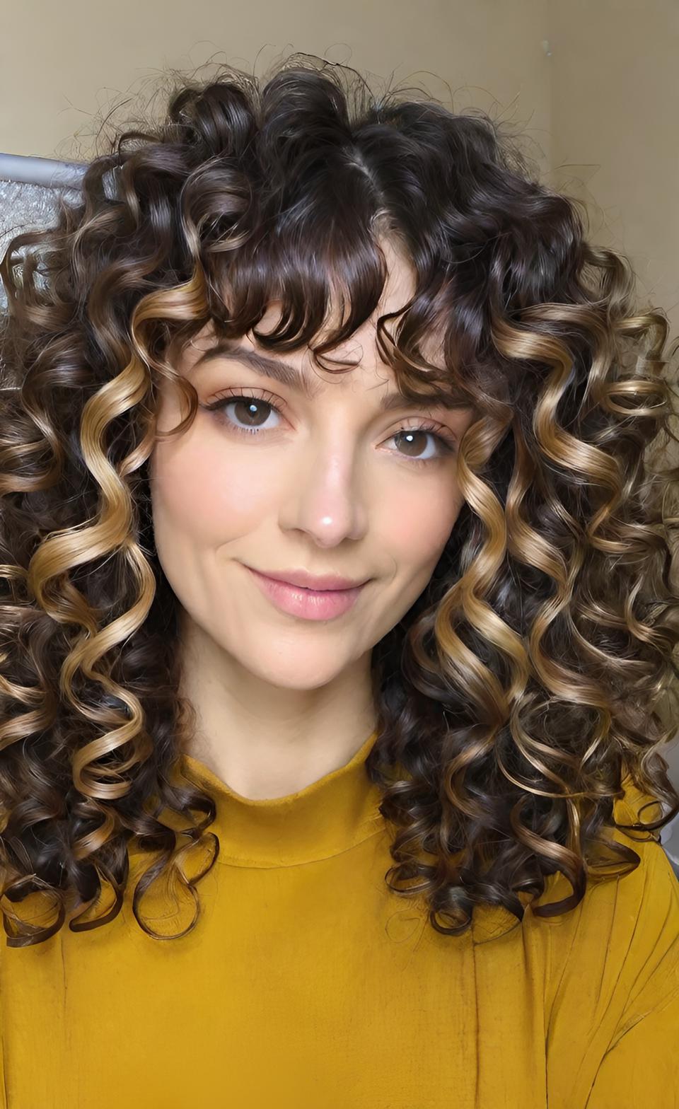 Curtain Bangs Curly Hair Styling  Ideas 23