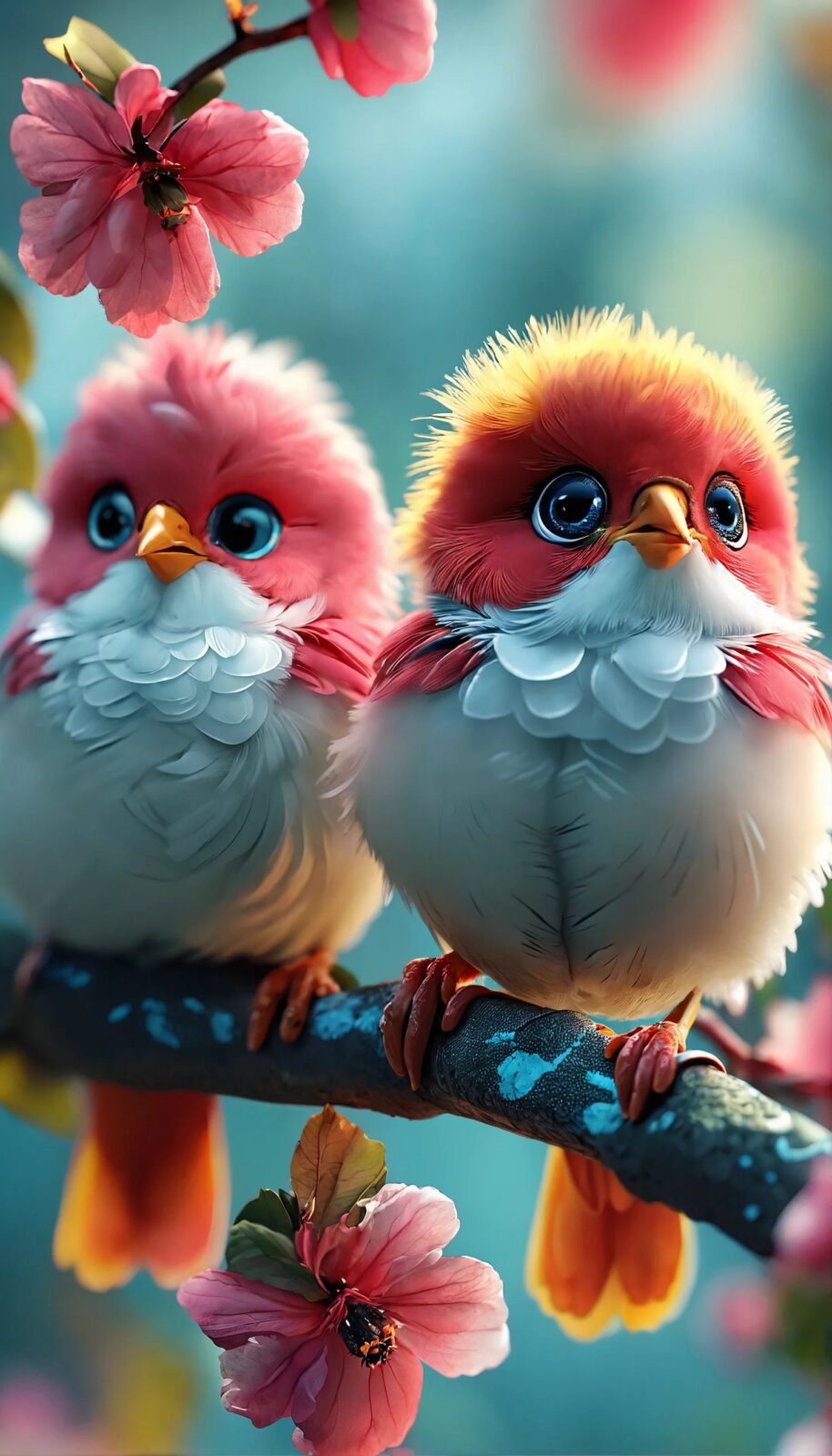 Sevimli Kuşlar Duvar Kağıdı - Cute Birds Wallpaper