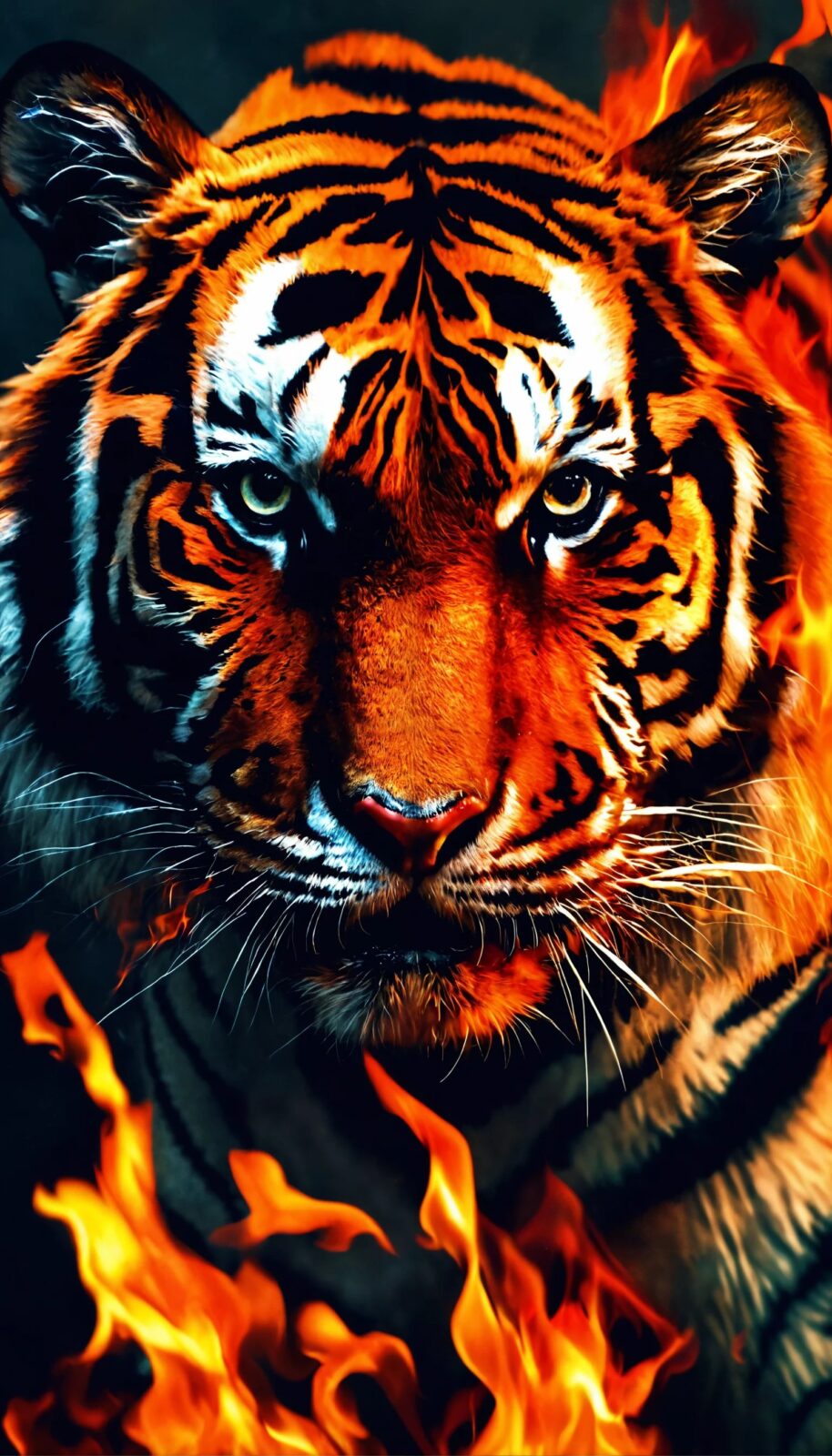 Tiger on Fire iPhone Wallpaper 4K | Free Download