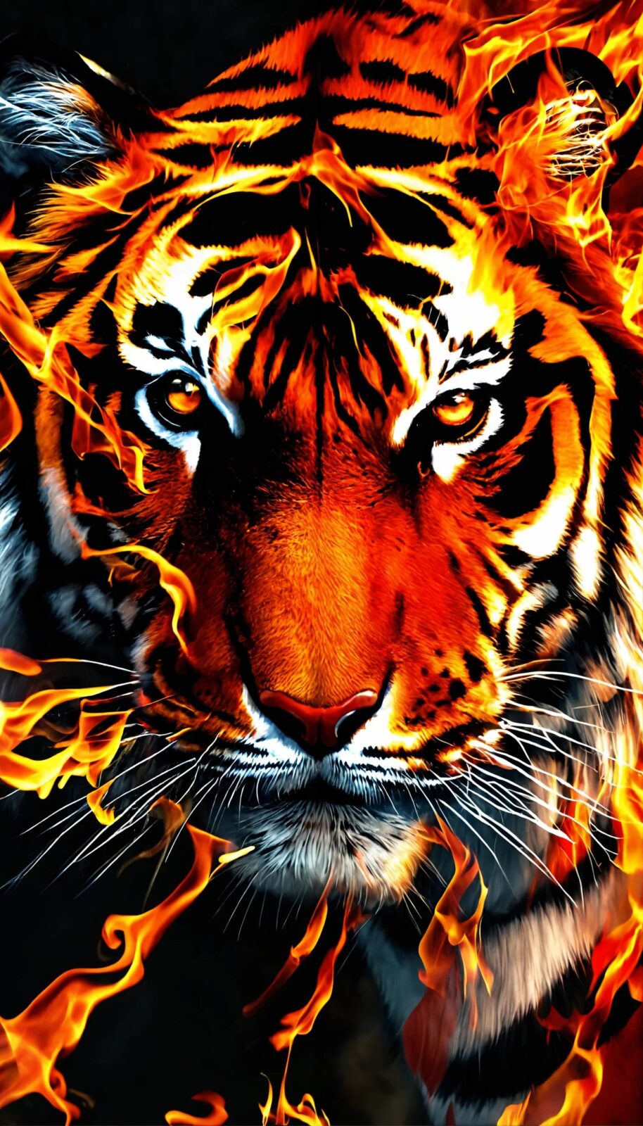 Tiger on Fire iPhone Wallpaper 4K | Free Download