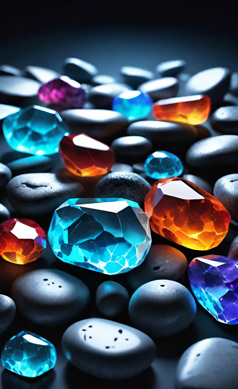 Glowing Stones iPhone Wallpaper 4K | Free Download