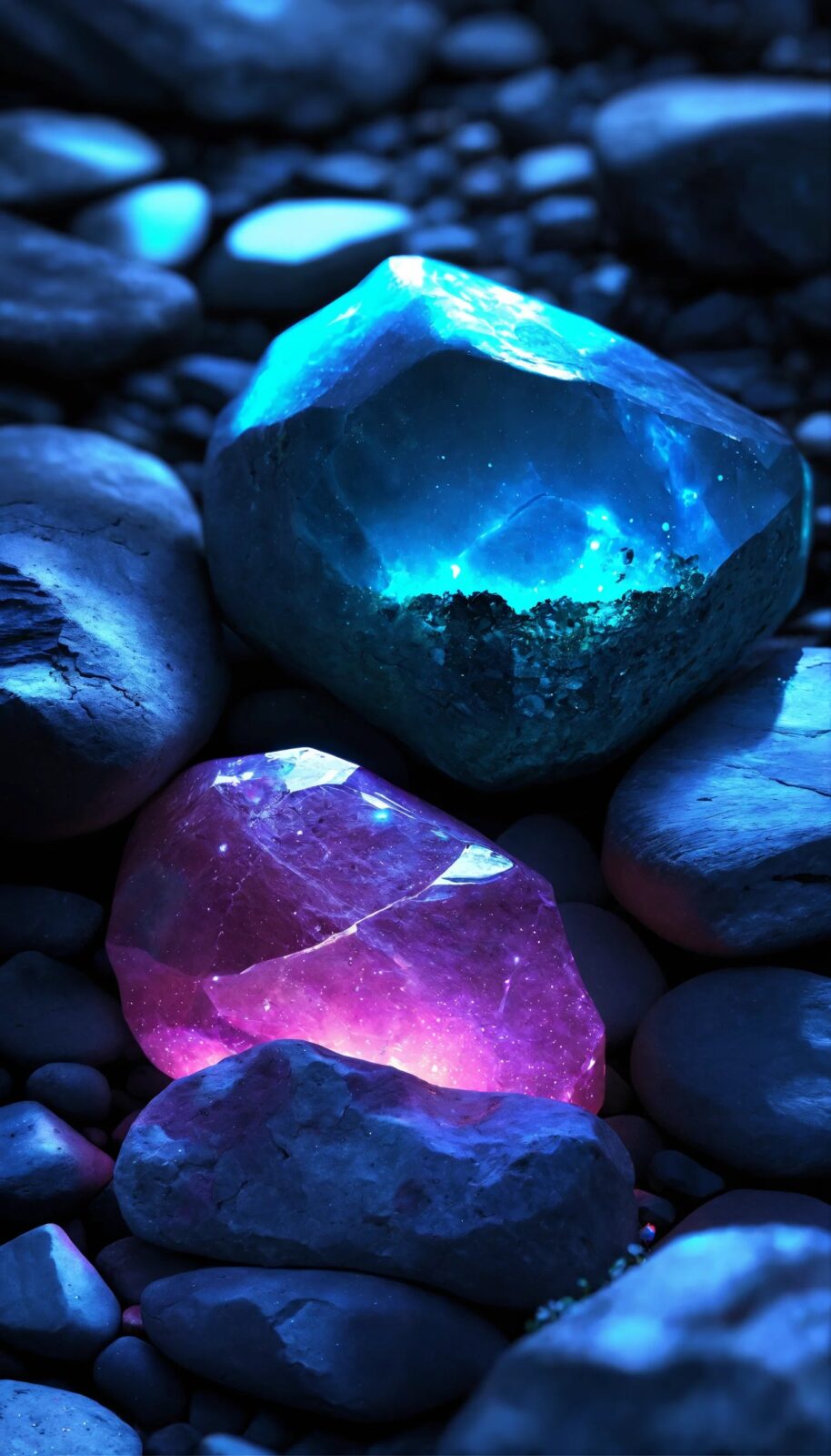 Glowing Stones iPhone Wallpaper 4K | Free Download