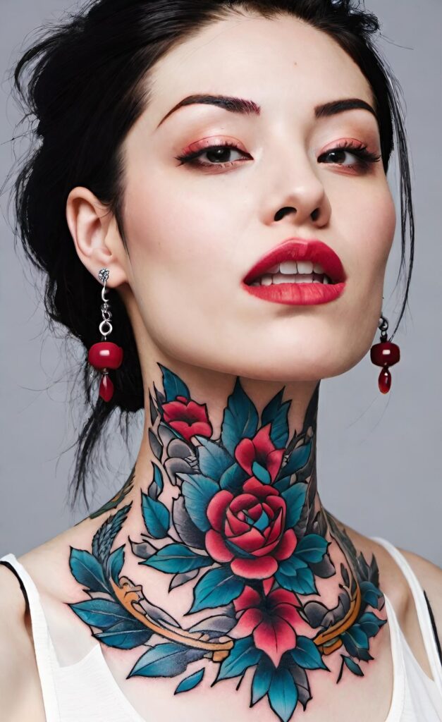 28 Female Throat Tattoo Ideas