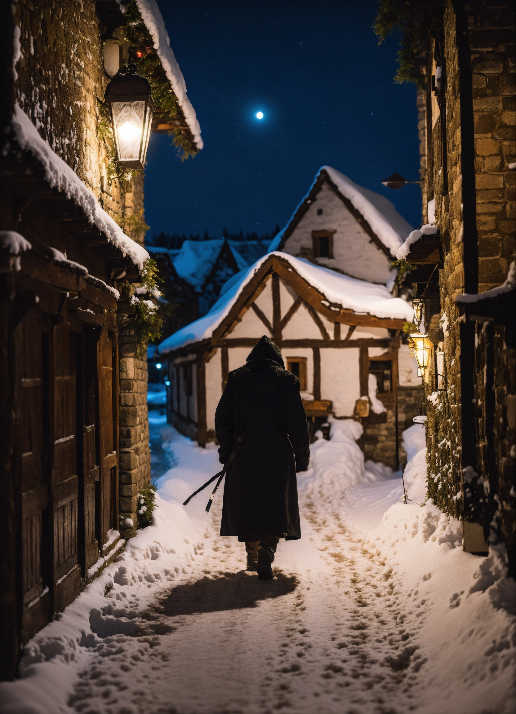 The Enchanted Winter Village Wallpaper 4K
