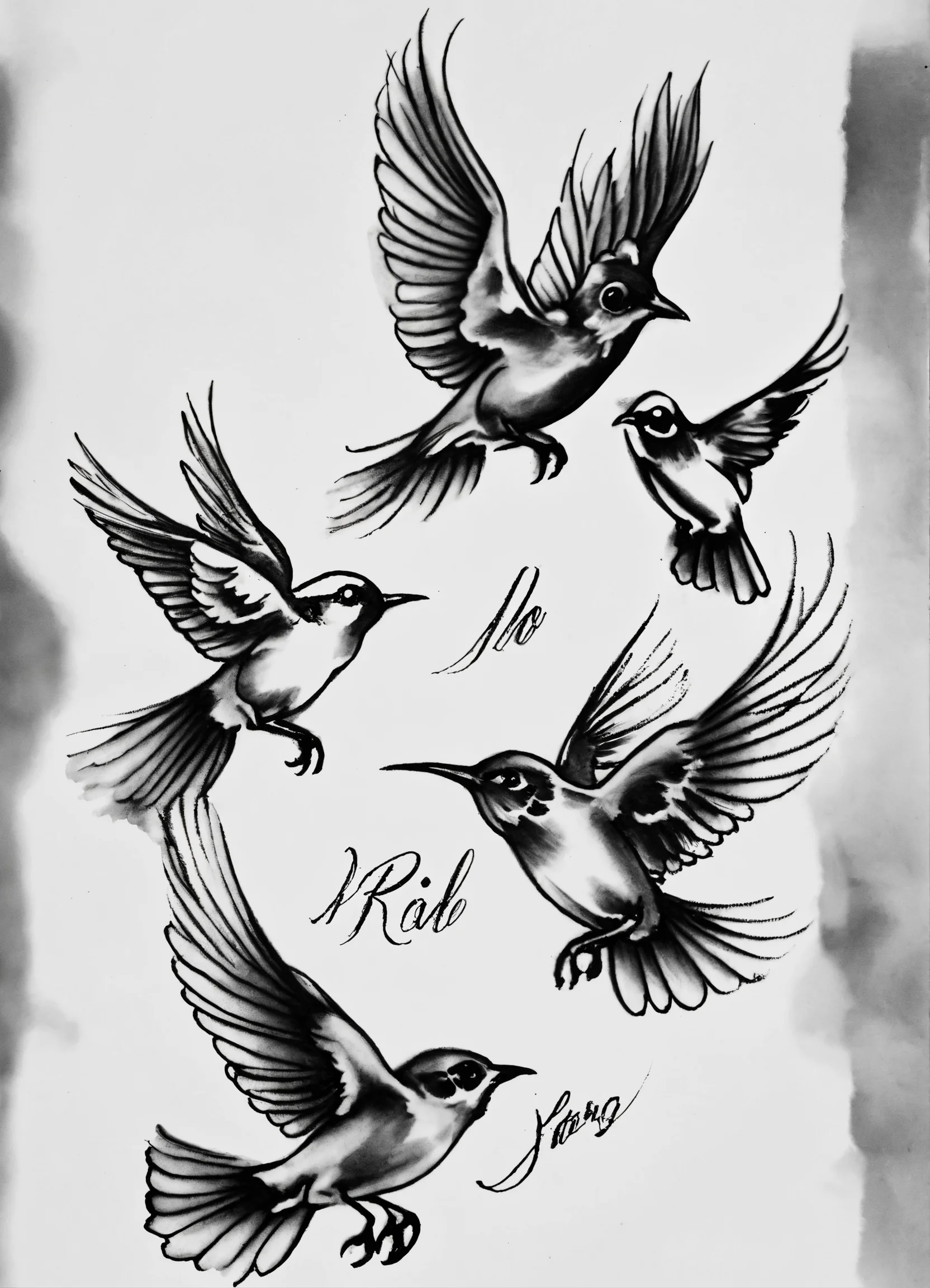 Script 33 tattoo ideas with small birds around it