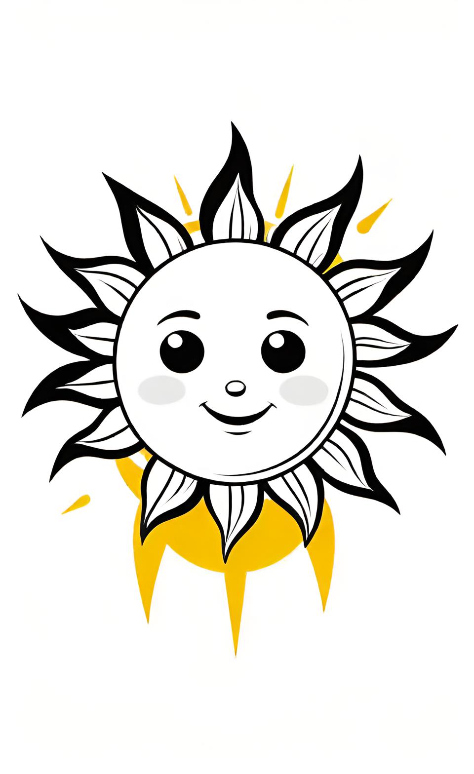 Sun Coloring Pages For Kids