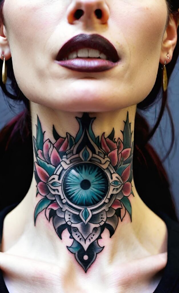 32 Female Throat Tattoo İdeas
