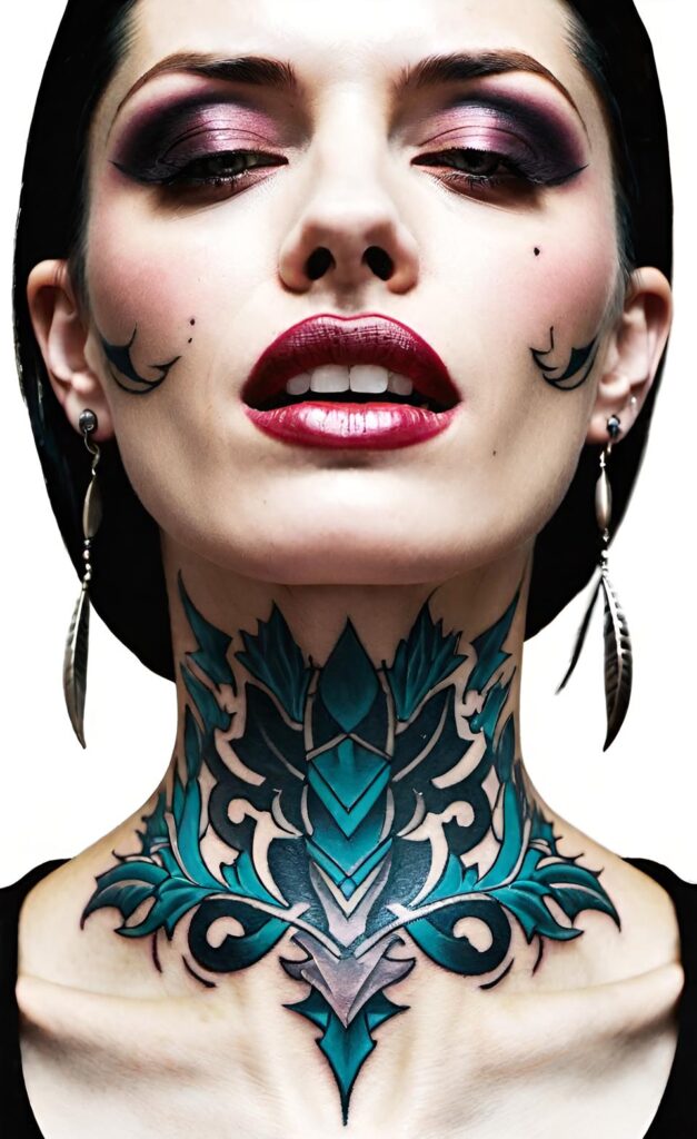 32 Female Throat Tattoo İdeas