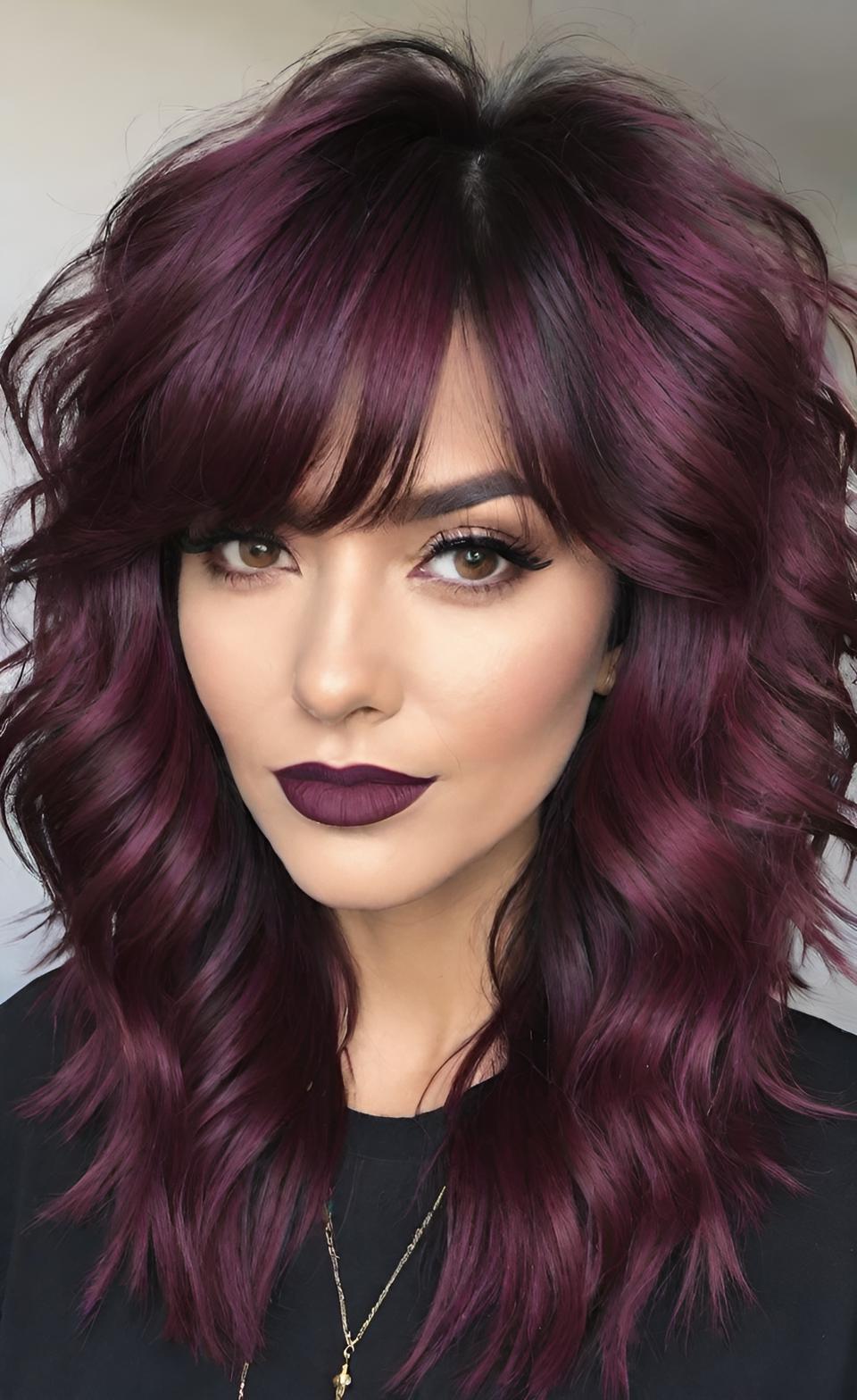Messy & Chic 💫 25 Burgundy Shag Cuts That Steal the Spotlight