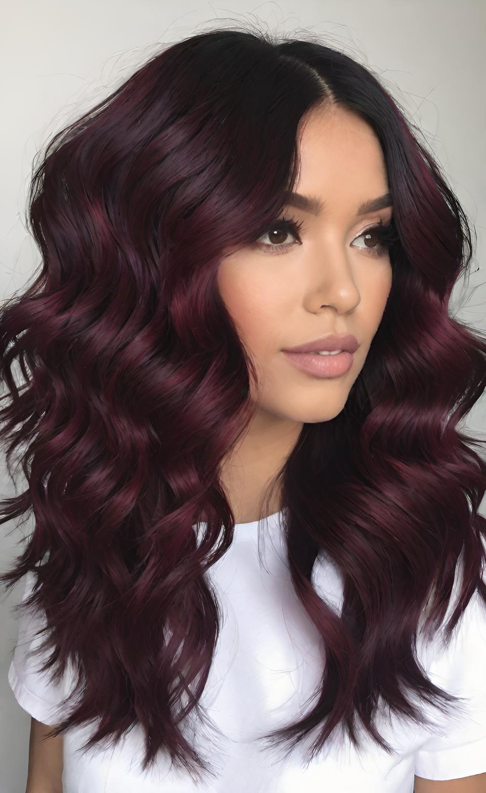 Dark Cherry Waves 🍒 | 14 Trendy Layered Short Shag Haircuts & Color Ideas