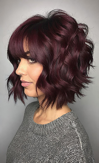 Burgundy Shag Vibes 🍷  15 Short Shag Cuts with Movement & Texture